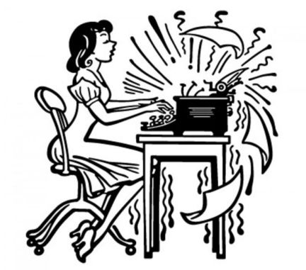 typist on old typewriter 1