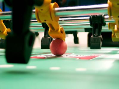 foosball toes holding ball