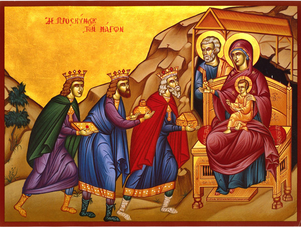 magi visiting Theotokos &amp; Christ