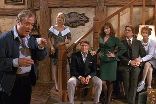 Noises Off pic of Caine taking valium