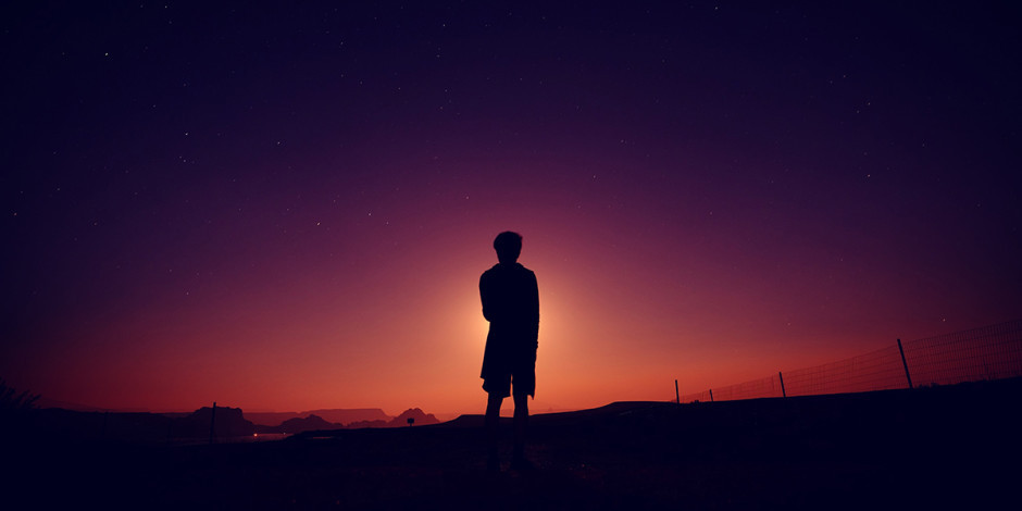 pink sunset one person free will