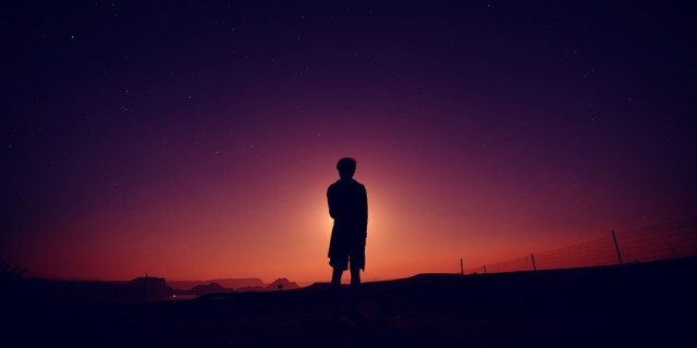 pink sunset one person free will