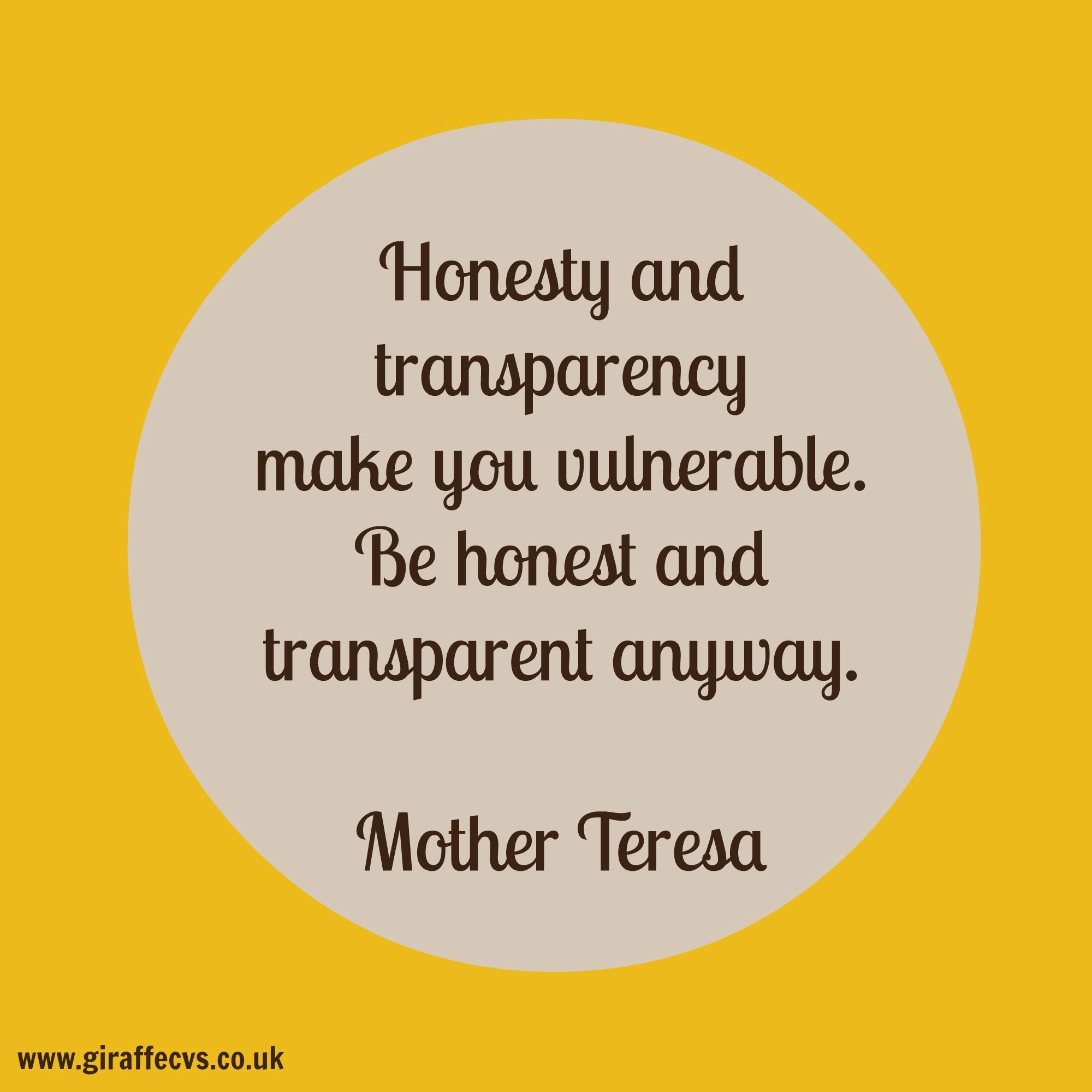 mother teresa quote on honesty