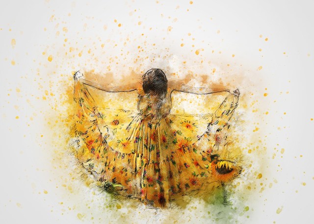 sunflower dress girl