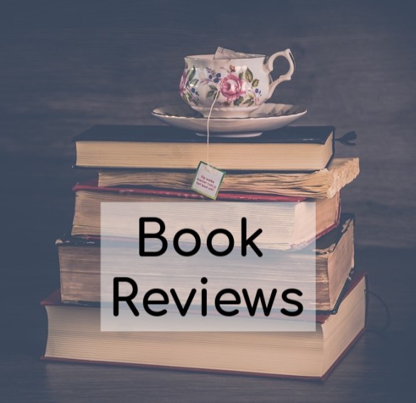 book reviews image of stack of books and tea cup