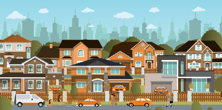 suburb neighborhood clip art
